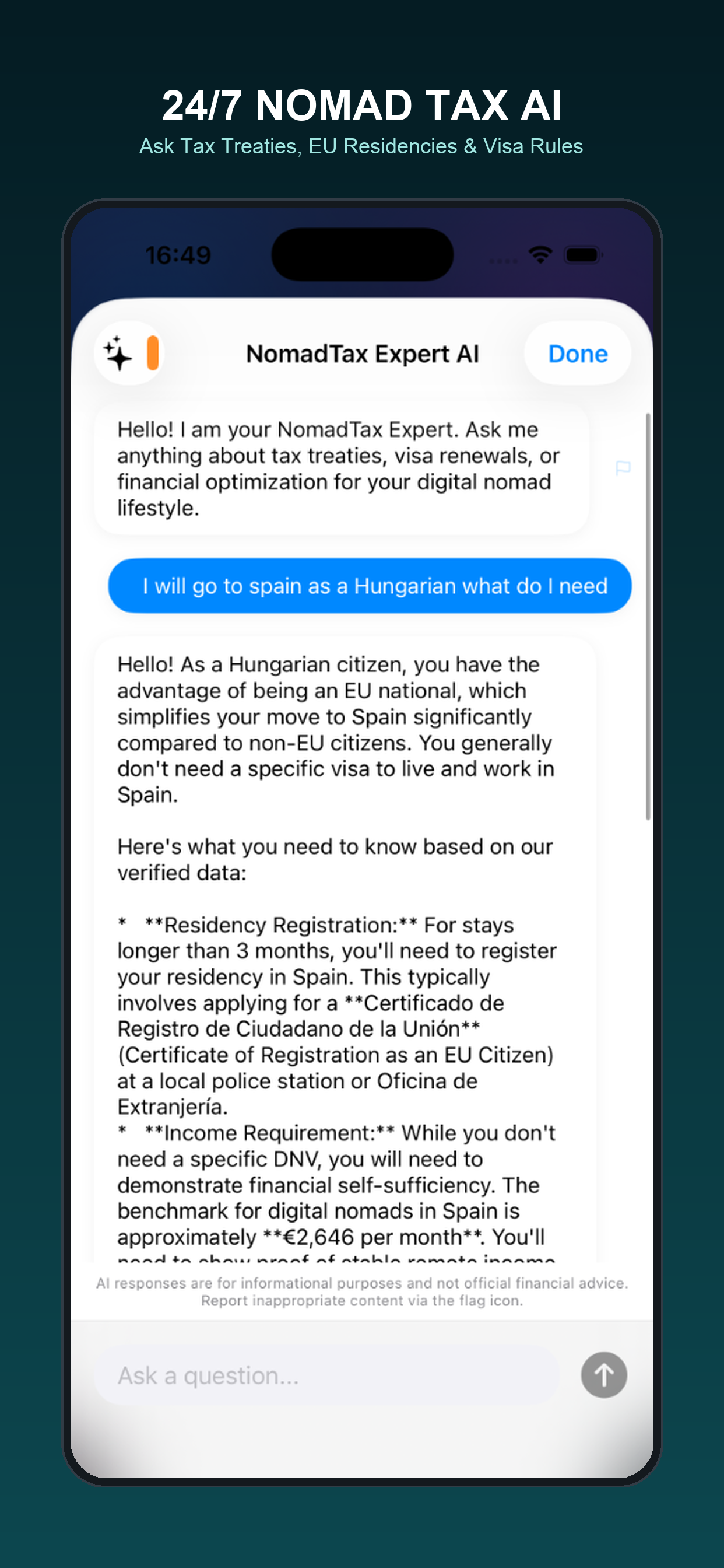 NomadTax: Schengen & Tax Day screenshot 5