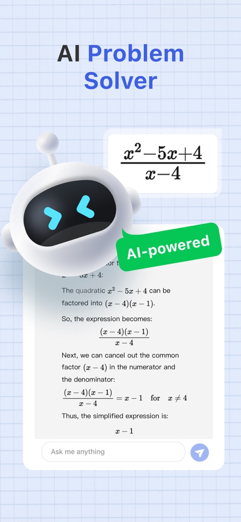 GradeUp: Homework Scanner - Witness the powerful AI Problem Solver in action, delivering clear, step-by-step solutions for complex equations and various academic challenges.