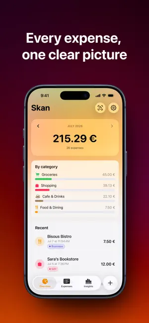 Skan: Track your expenses screenshot 1