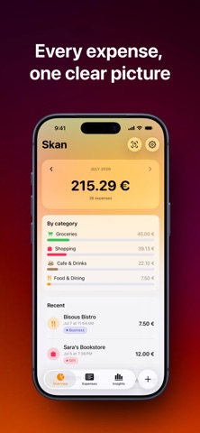 Skan: Track your expenses iPhone screenshot