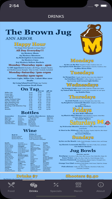 The Brown Jug iPhone screenshot 2 - Food & Drink app