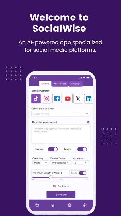 SocialWise: AI Social Content