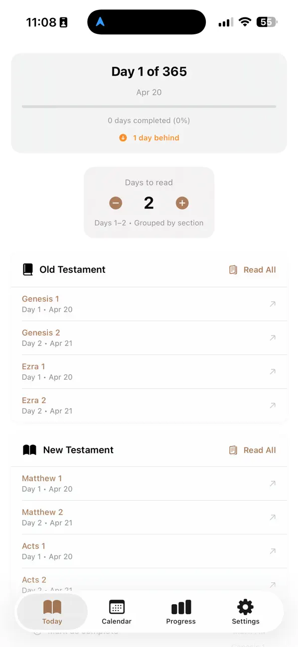 Screenshot #2 pour Bible in a Year: Daily Plan