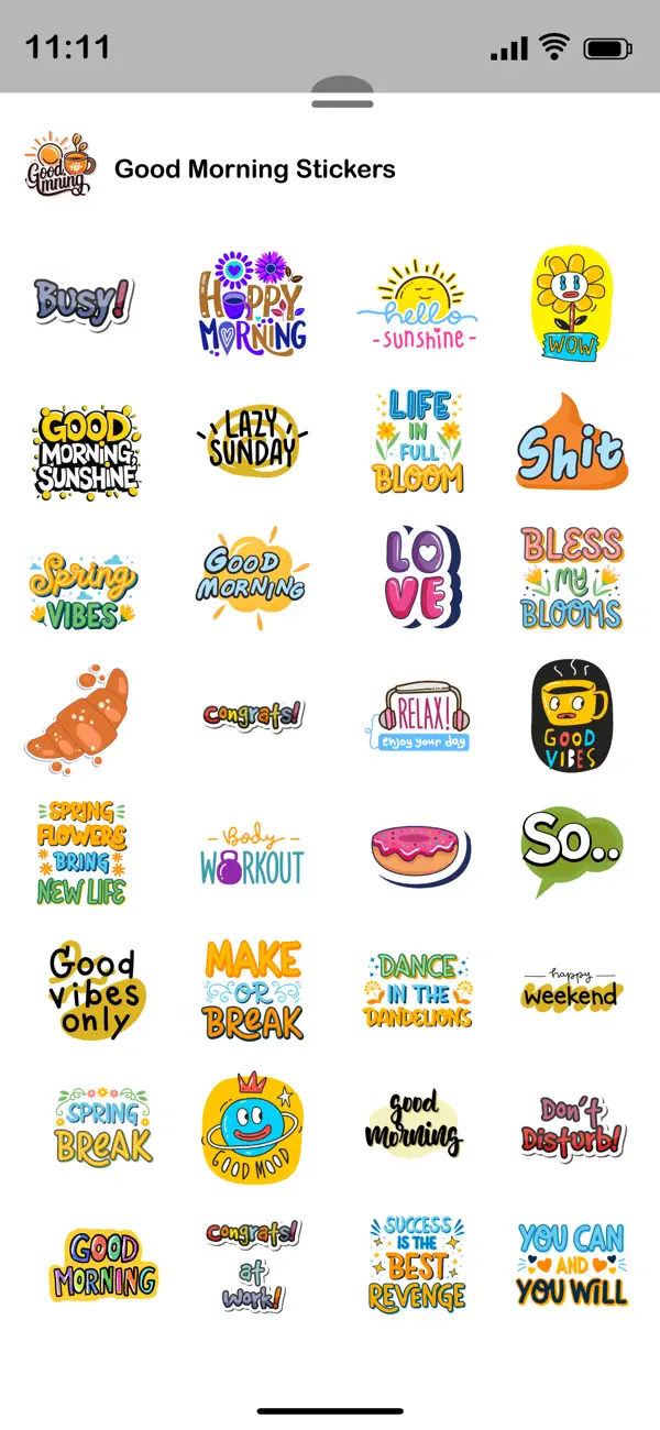Screenshot #1 pour Good Morning Stickers