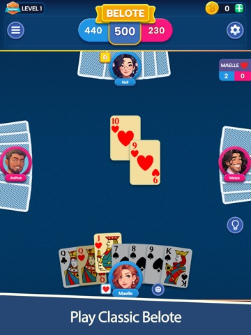 Belote & Coinche Classique iPad screenshot