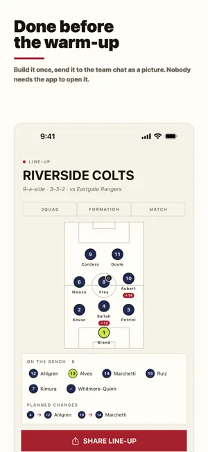 Matchsheet: Soccer Lineup screenshot 1