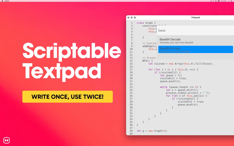 #1. Polypad Scriptable Textpad (macOS) โดย: Mattebot, LLC