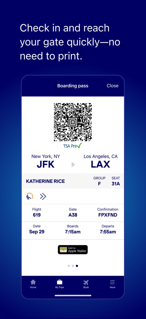 JetBlue - Book & manage trips - Seamless Boarding Experience