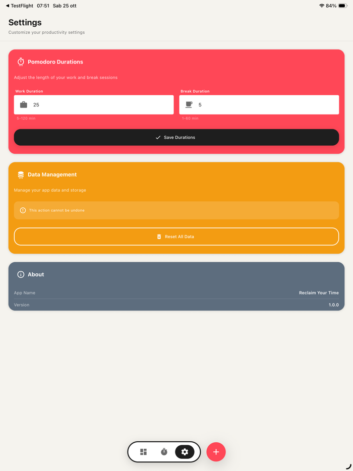 ReclaimTime Focus  Tasks