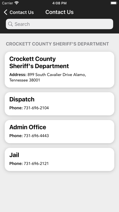 Crockett County Sheriff Screenshot