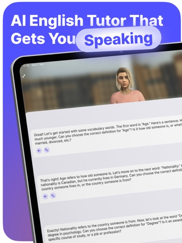 JustSpeak – AI English Tutor iPad screenshot