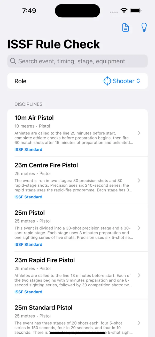 Screenshot #1 pour ISSF Rule Check