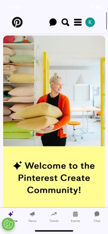 Pinterest Create Community iPhone screenshot