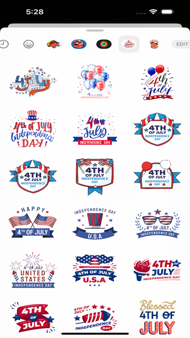 Screenshot #1 pour 4th July Stickers Set