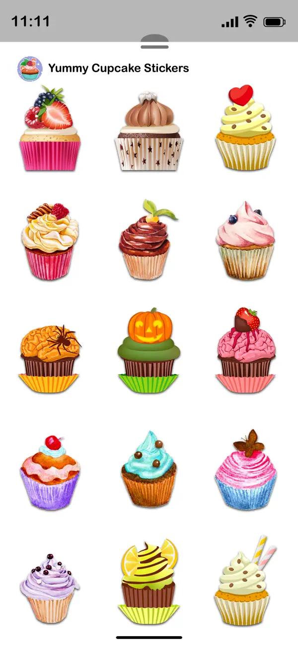 Screenshot #3 pour Yummy Cupcake Stickers