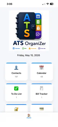 Captura de pantalla de ATS OrganiZer en iPhone 1