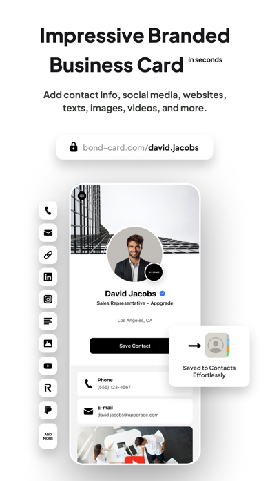 Bond – Digital Business Card Screenshot