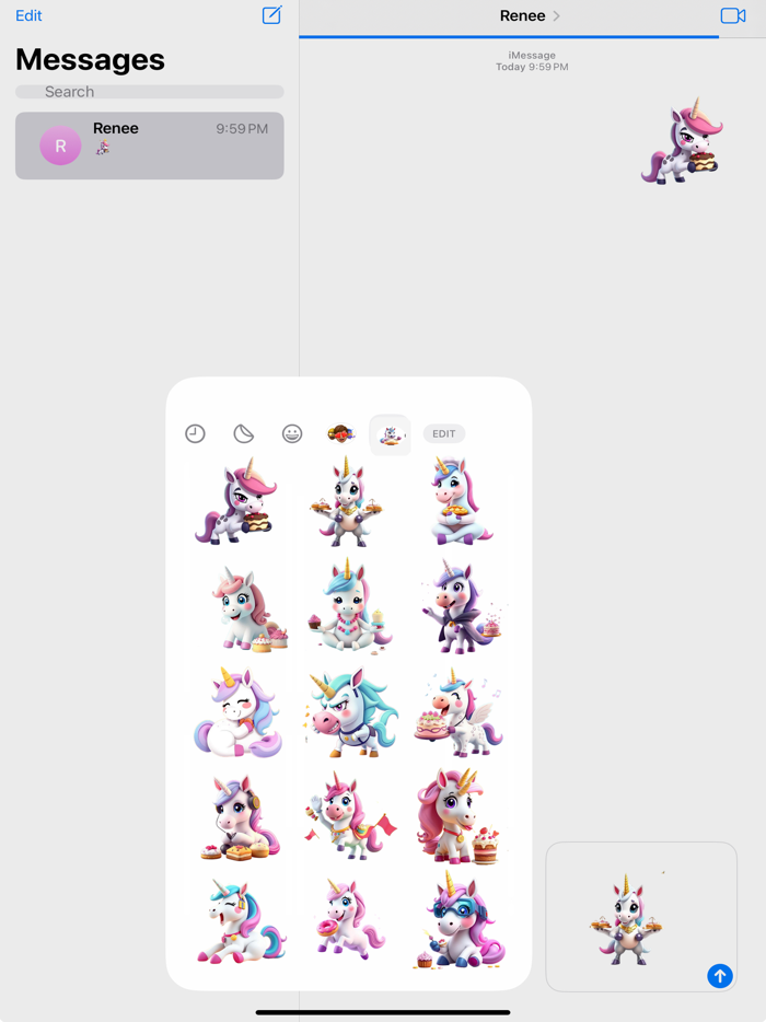Cake Unicorn Stickers