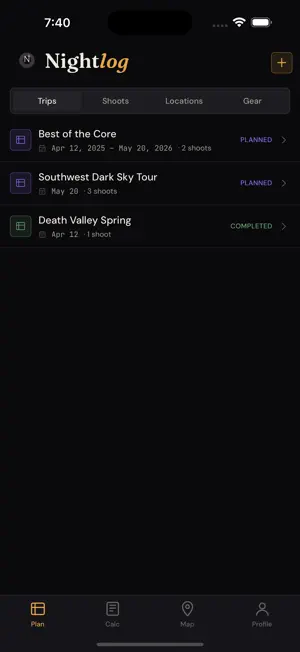 Nightlog: Milky Way Planner screenshot 1
