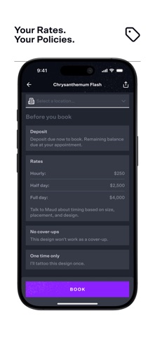CO:CREATE - Tattoo Booking iPhone screenshot