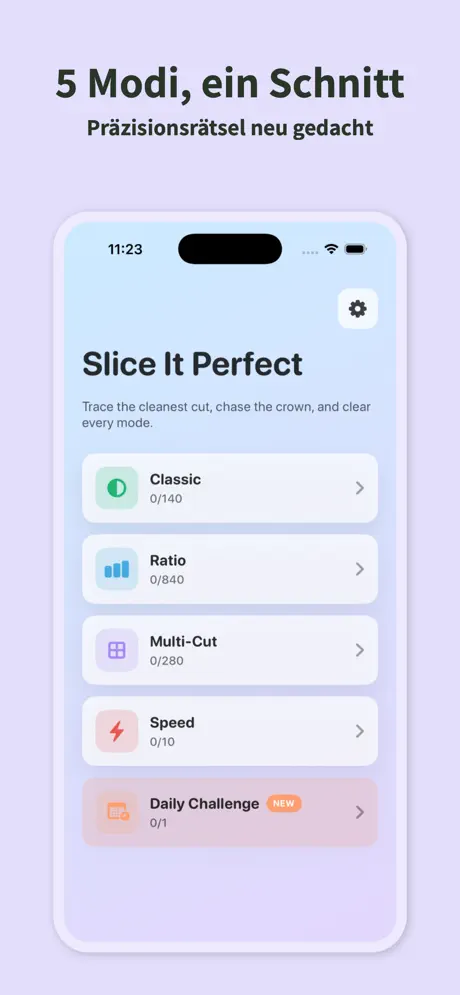 Slice It Perfect: Schnitt Game — iPhone-Screenshot 1