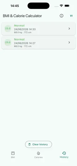 Capture d'écran de BMI & Calorie Counter sur iPhone 3