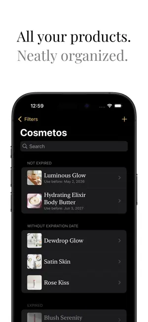 Cosmetos: Cosmetics inventory screenshot 1
