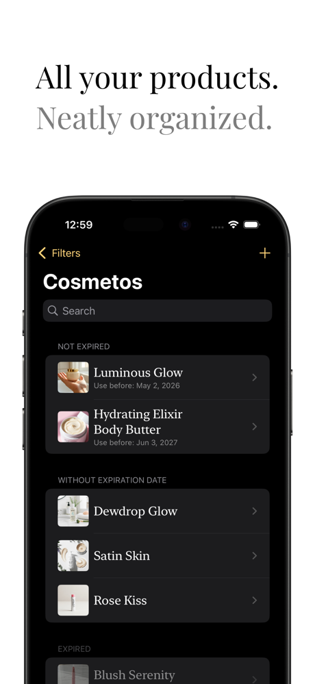 Cosmetos: Cosmetics inventory screenshot 1