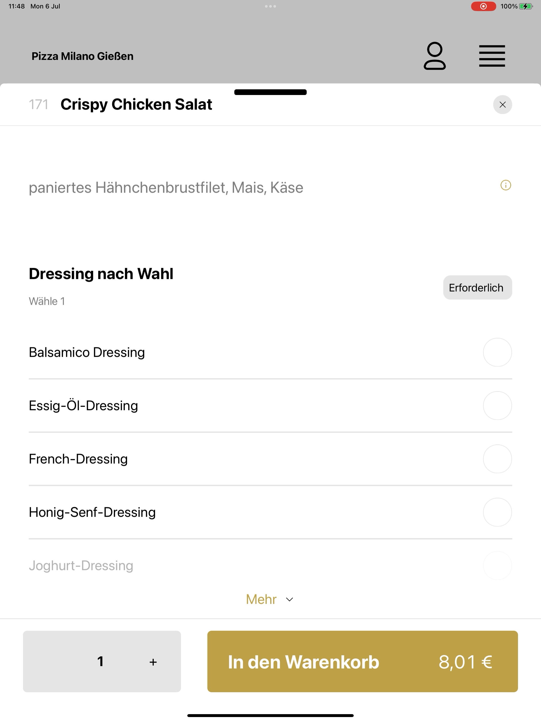 Pizza Milano Gießen