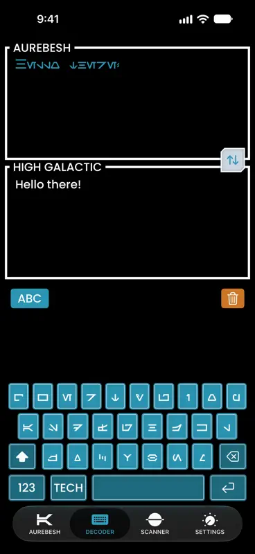 Galactic Decoder for Aurebesh screenshot 3 of 4
