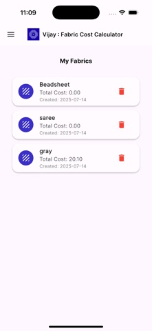 Vijay : Fabric cost calculator screenshot