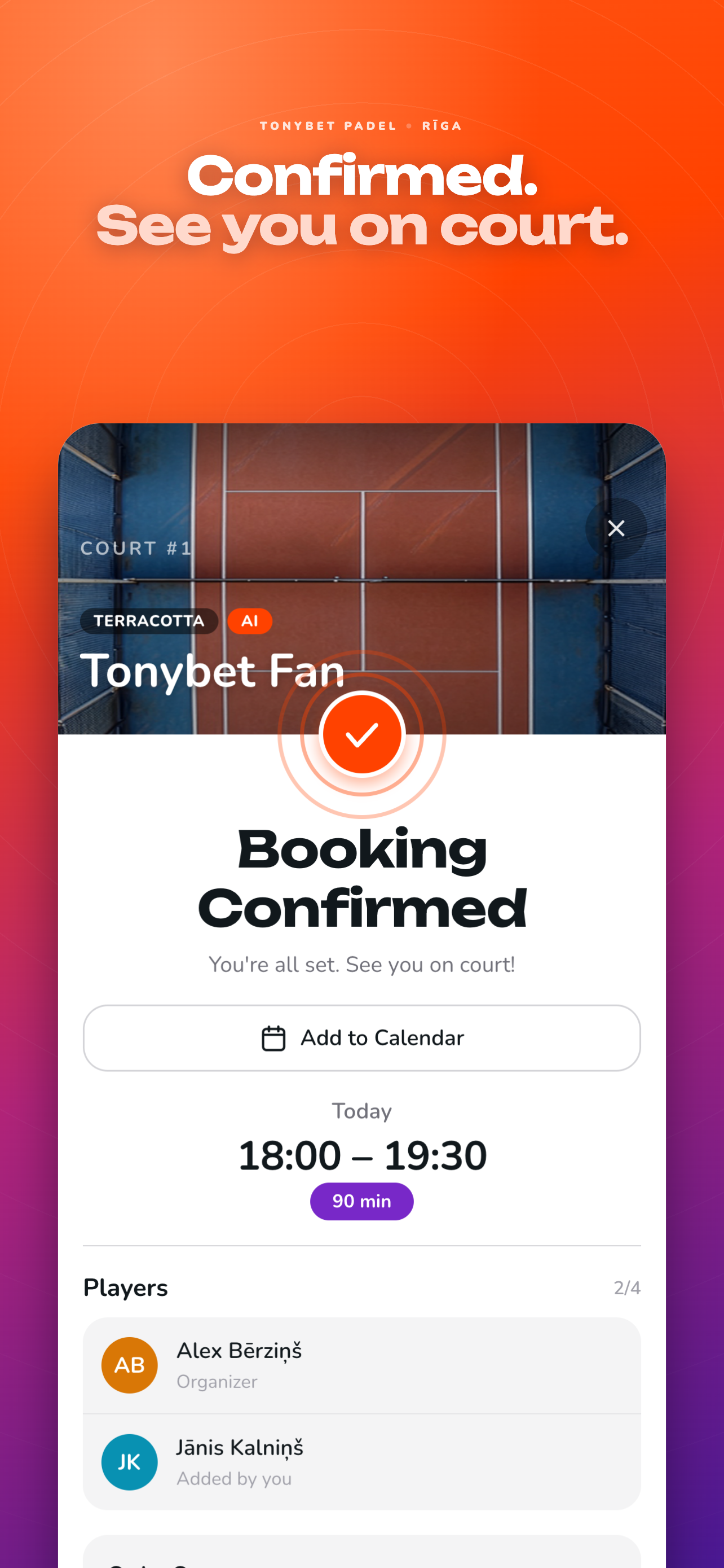 Tonybet Padel screenshot 4