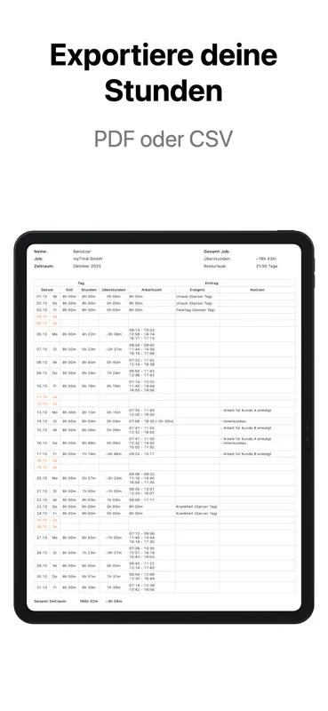 myTime - Zeiterfassung screenshot 5 of 9
