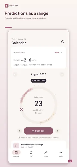 NolaCycle Period Tracker screenshot 2