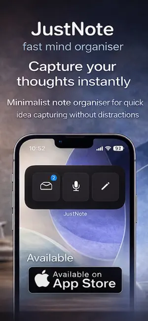 Just Note: fast mind organiser screenshot 1
