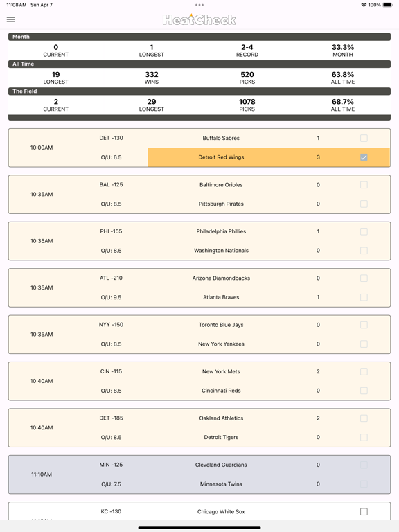HeatCheck Games iPad screenshot 2 - Sports app
