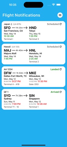 Flight Notifications screenshot
