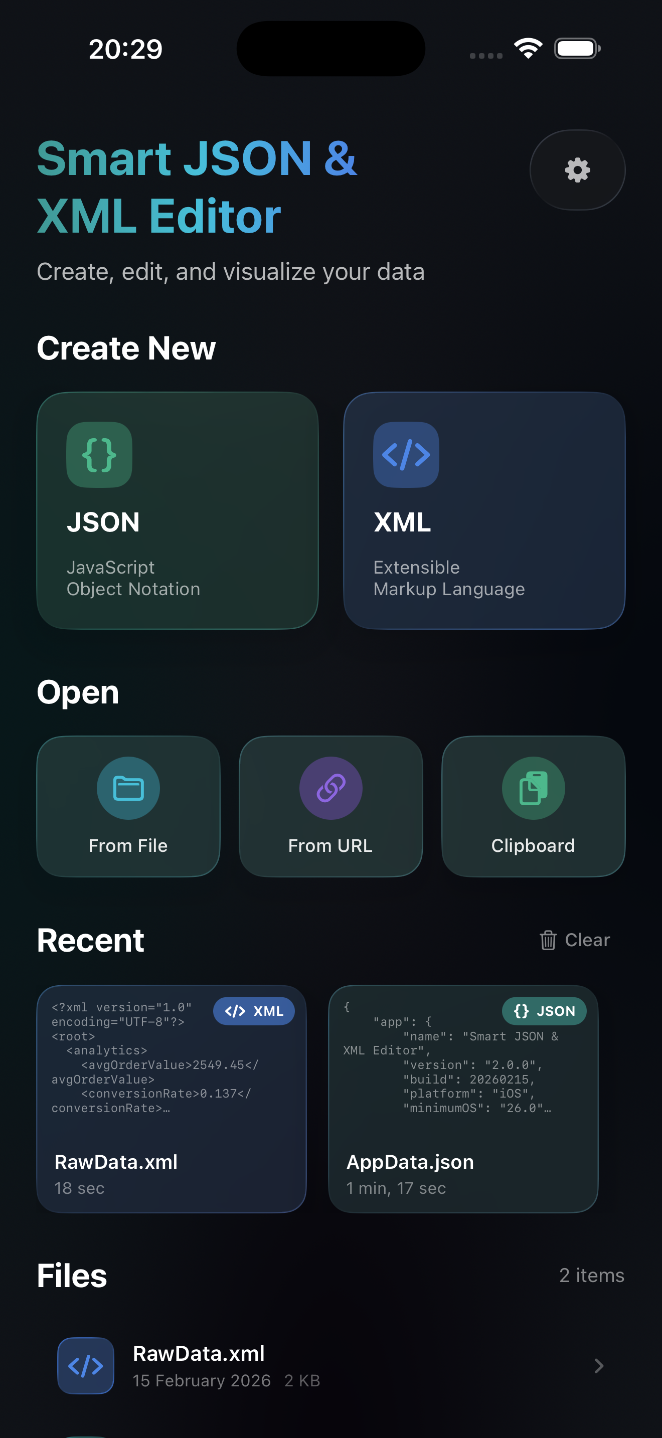 Smart JSON & XML Editor