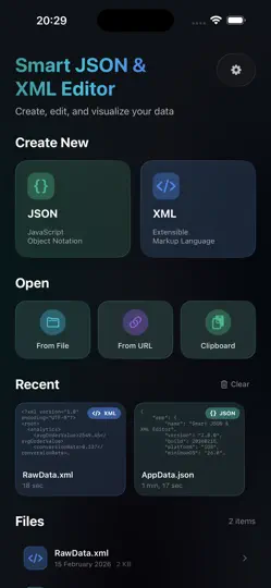 Smart JSON & XML Editor iPhone Ekran Görüntüsü 1