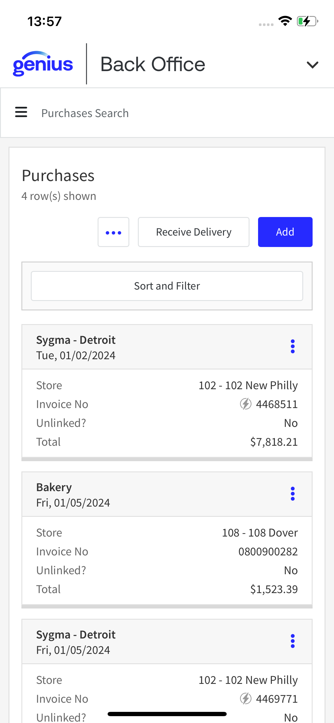 Genius Back Office Mobile