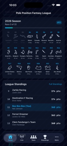 Pole Position Fantasy League Screenshot 5 of 7