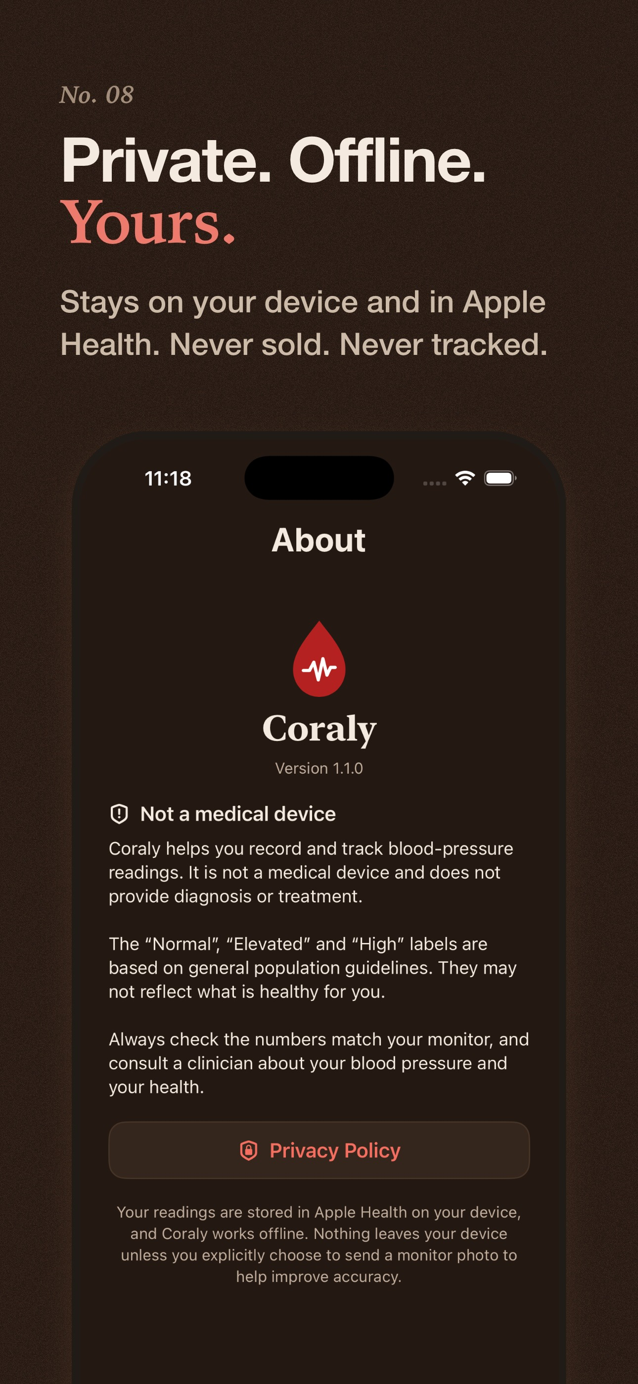 Coraly: Blood Pressure Log screenshot 8