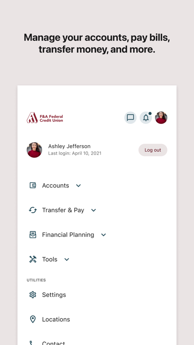 F&A Mobile Banking Screenshot