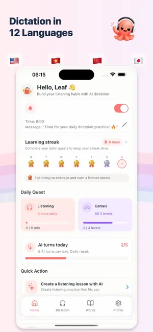 Dictation AI: Listen & Learn screenshot 1