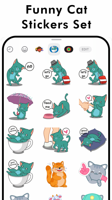 Screenshot #2 pour Funny Cat Stickers Set