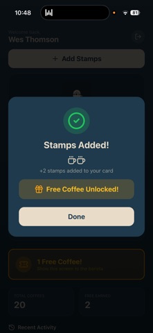 Vista Cafe Loyalty Screenshot 2 of 3