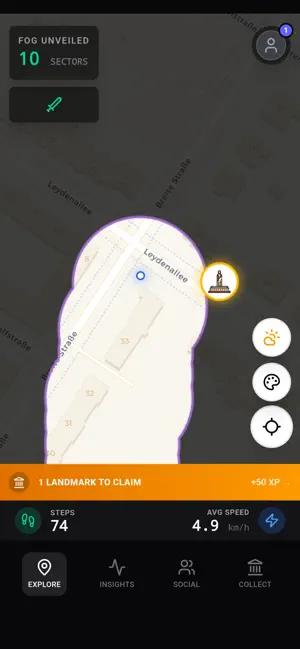 Walksy: Fog Map Walking Game screenshot 1