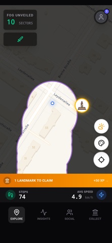 Walksy: Fog Map Walking Game — скриншот 1