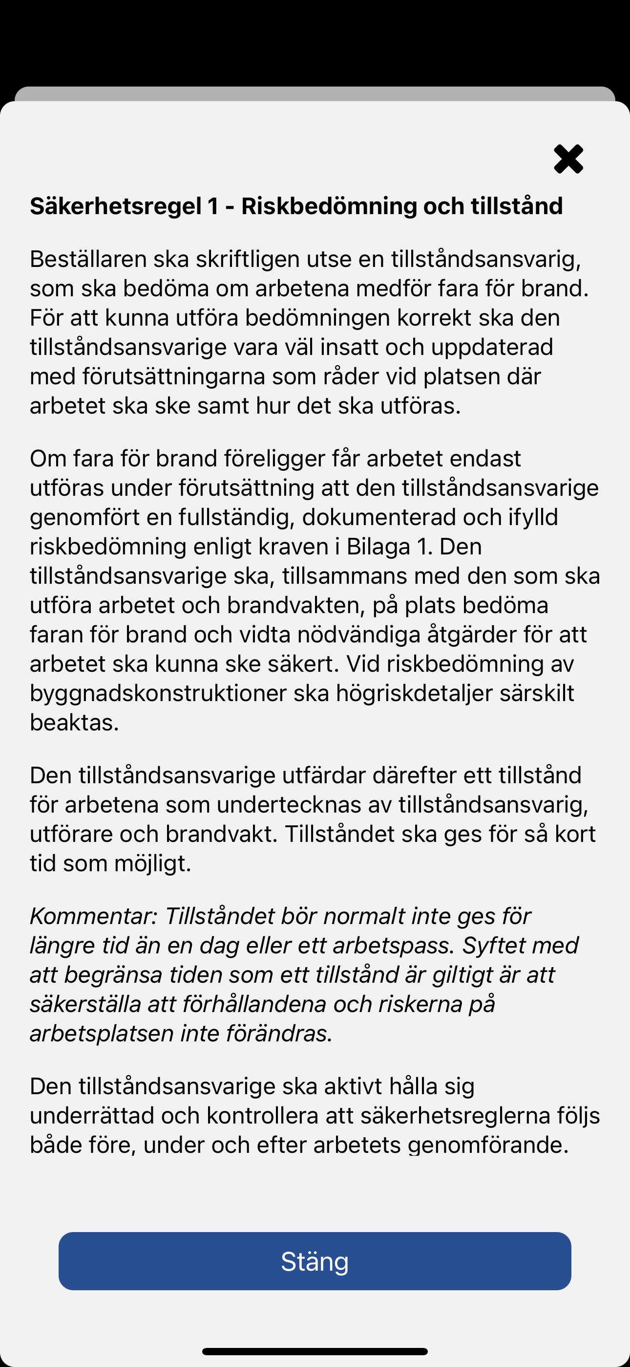 Brandfarliga arbeten screenshot 6