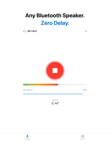 Mic To Speaker - Live Audio iPad screenshot